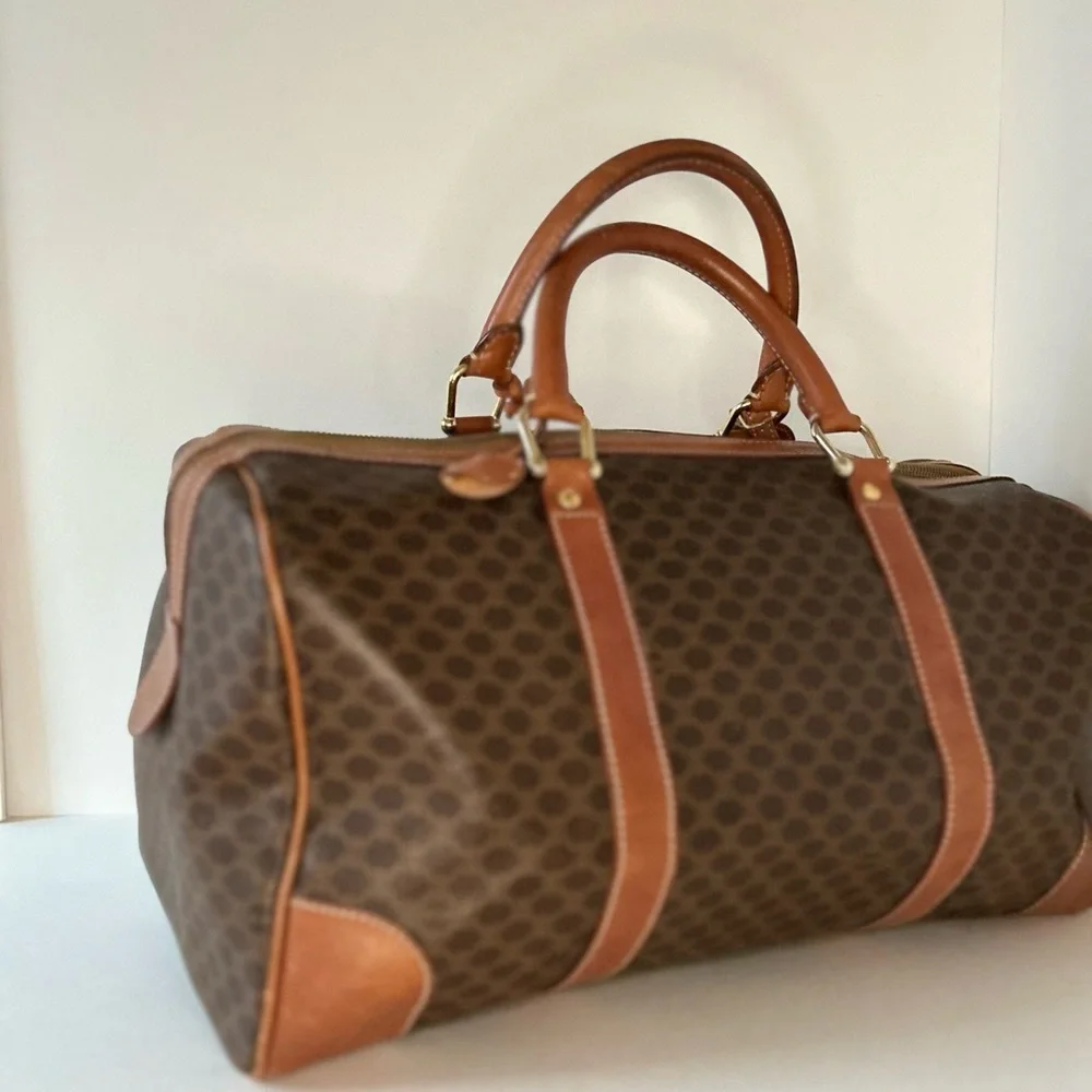 ✈️ Vintage Celine 2000s, 40cm Macadam Luggage Travel Monogram Carryon Keepall - Picture 5 of 16